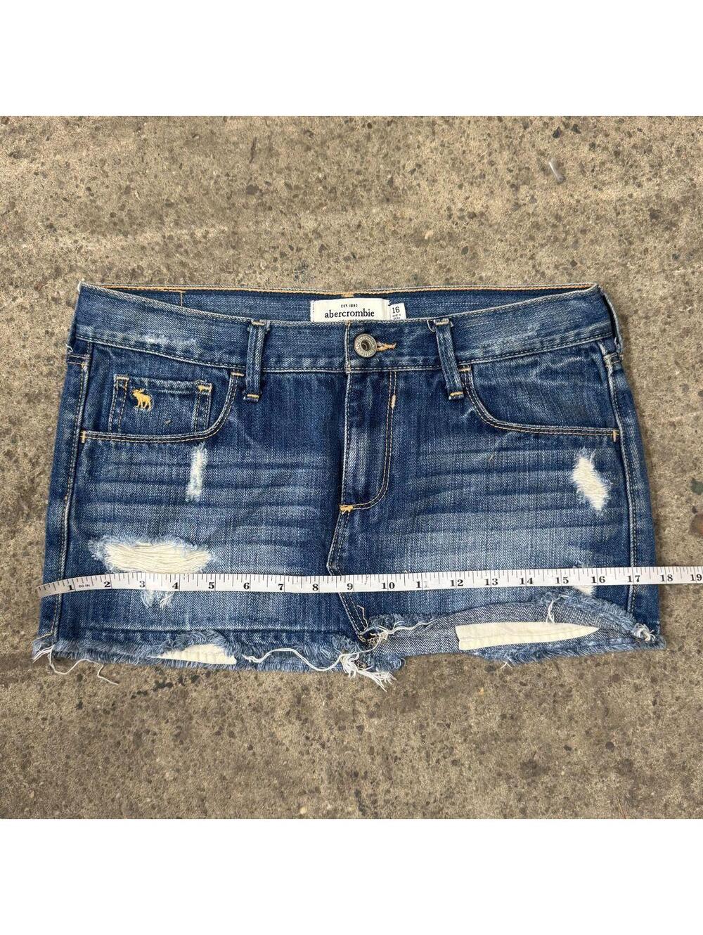 Vintage Y2K Denim Micro Mini Skirt Low Rise Abercrombie - Picture 6 of 6